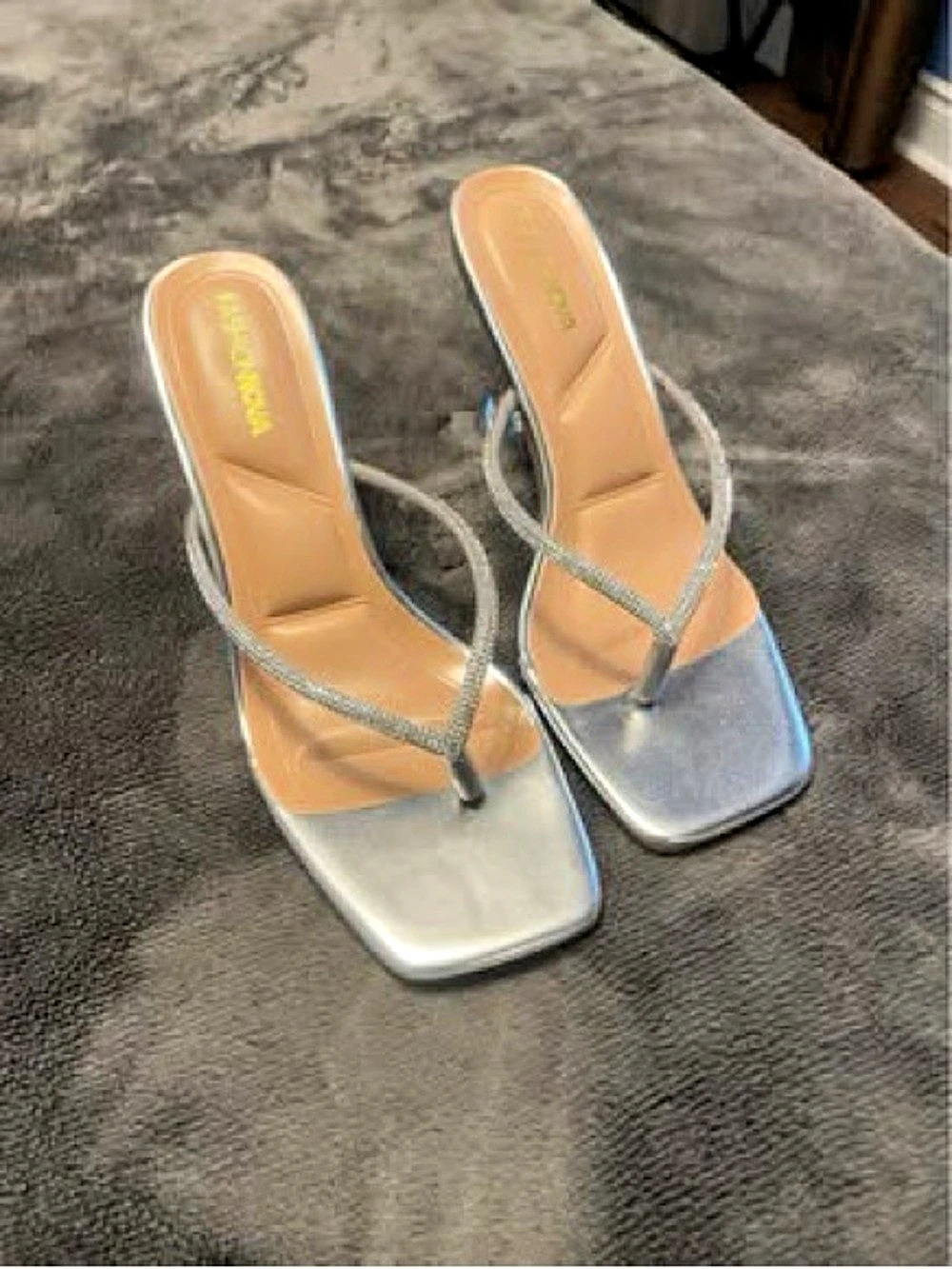 Fashion Nova Rossie Embellished Thong Mules